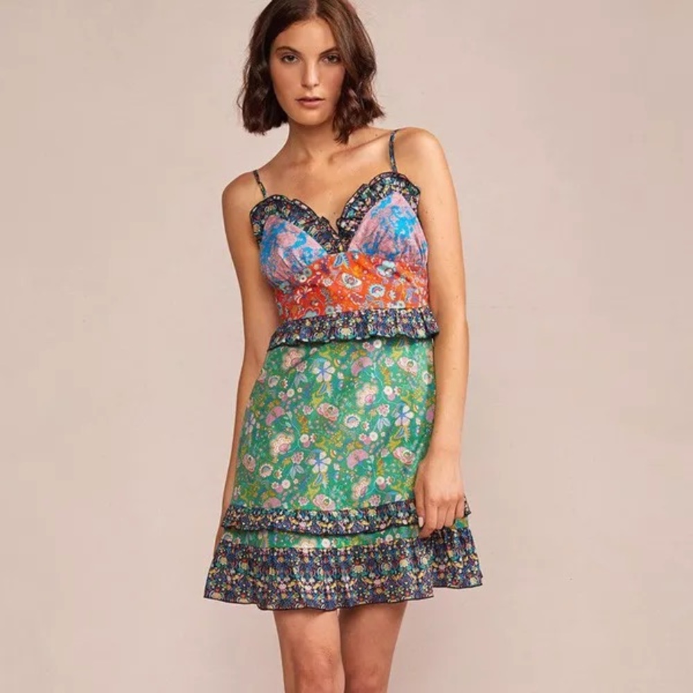 Cynthia Rowley Charlotte Patchwork Mini Dress, Size 4